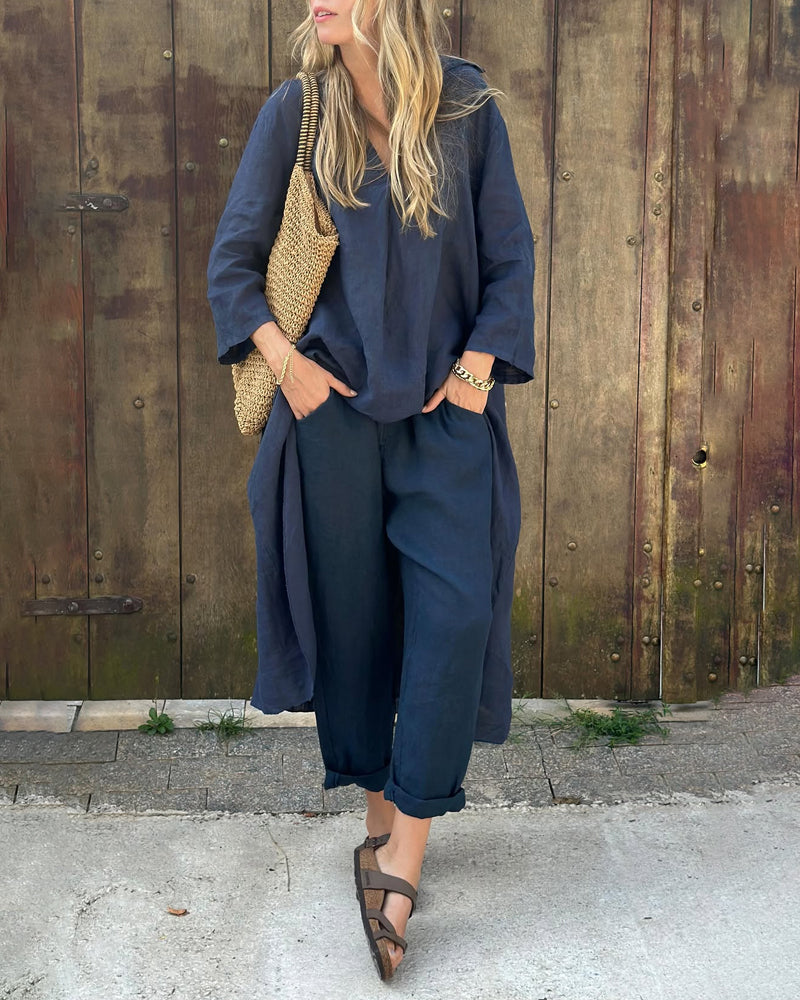 Women's Loose Set with Long Tunic and Pants