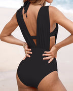 Women's Shaping Swimsuit with V-Neck and Slimming Construction