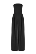 Damski Kombinezon Strapless z Szeroką Nogawką i Elegancką Konstrukcją