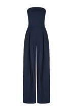 Damski Kombinezon Strapless z Szeroką Nogawką i Elegancką Konstrukcją