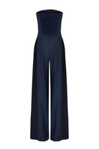 Damski Kombinezon Strapless z Szeroką Nogawką i Elegancką Konstrukcją