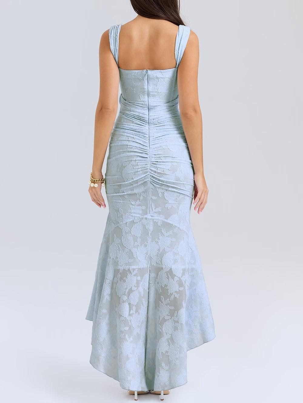 Damen-Maxikleid mit Blumenmuster und figurformender Konstruktion  