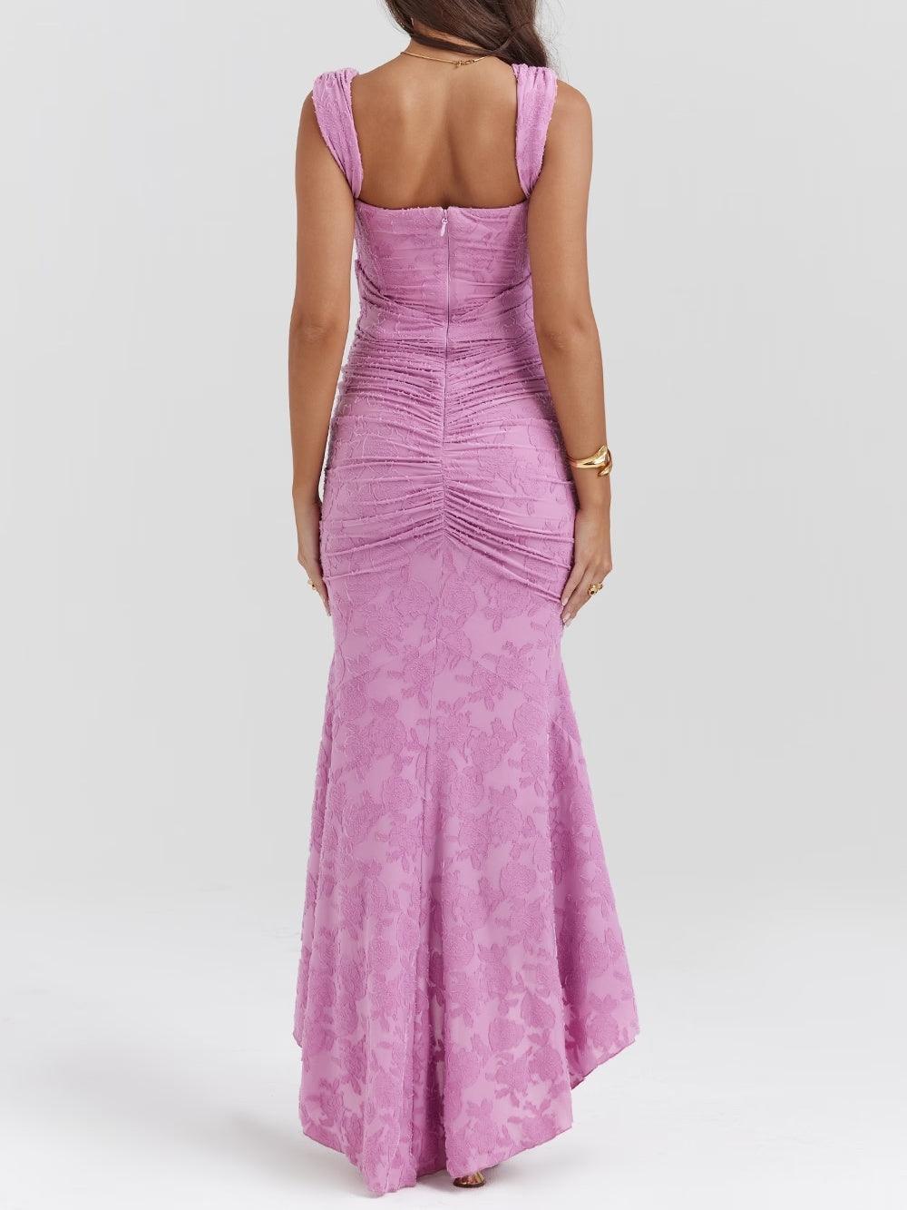 Damen-Maxikleid mit Blumenmuster und figurformender Konstruktion  