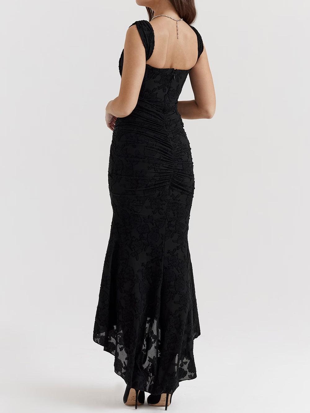 Damen-Maxikleid mit Blumenmuster und figurformender Konstruktion  