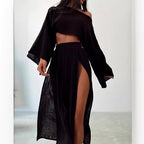 Women's Linen Two-Piece Set with Lightweight Summer Construction