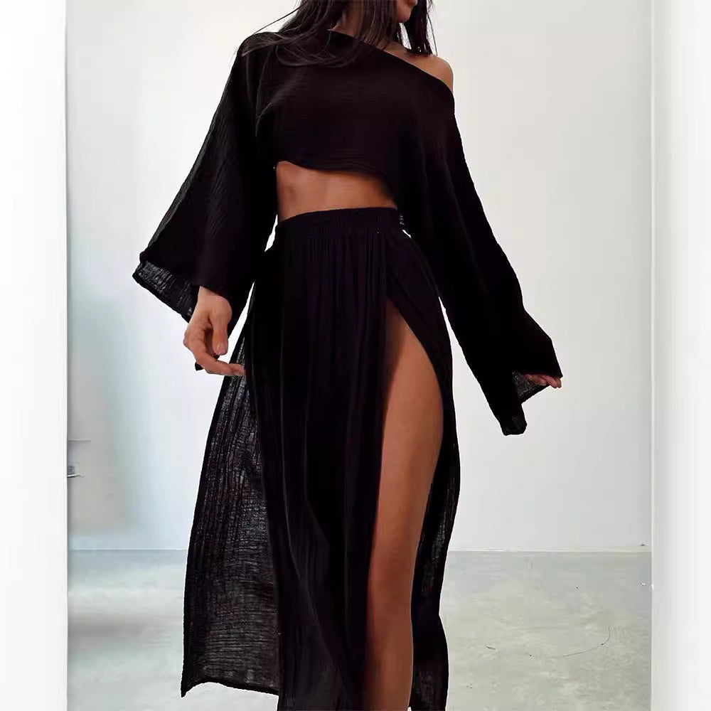 Women's Linen Two-Piece Set with Lightweight Summer Construction