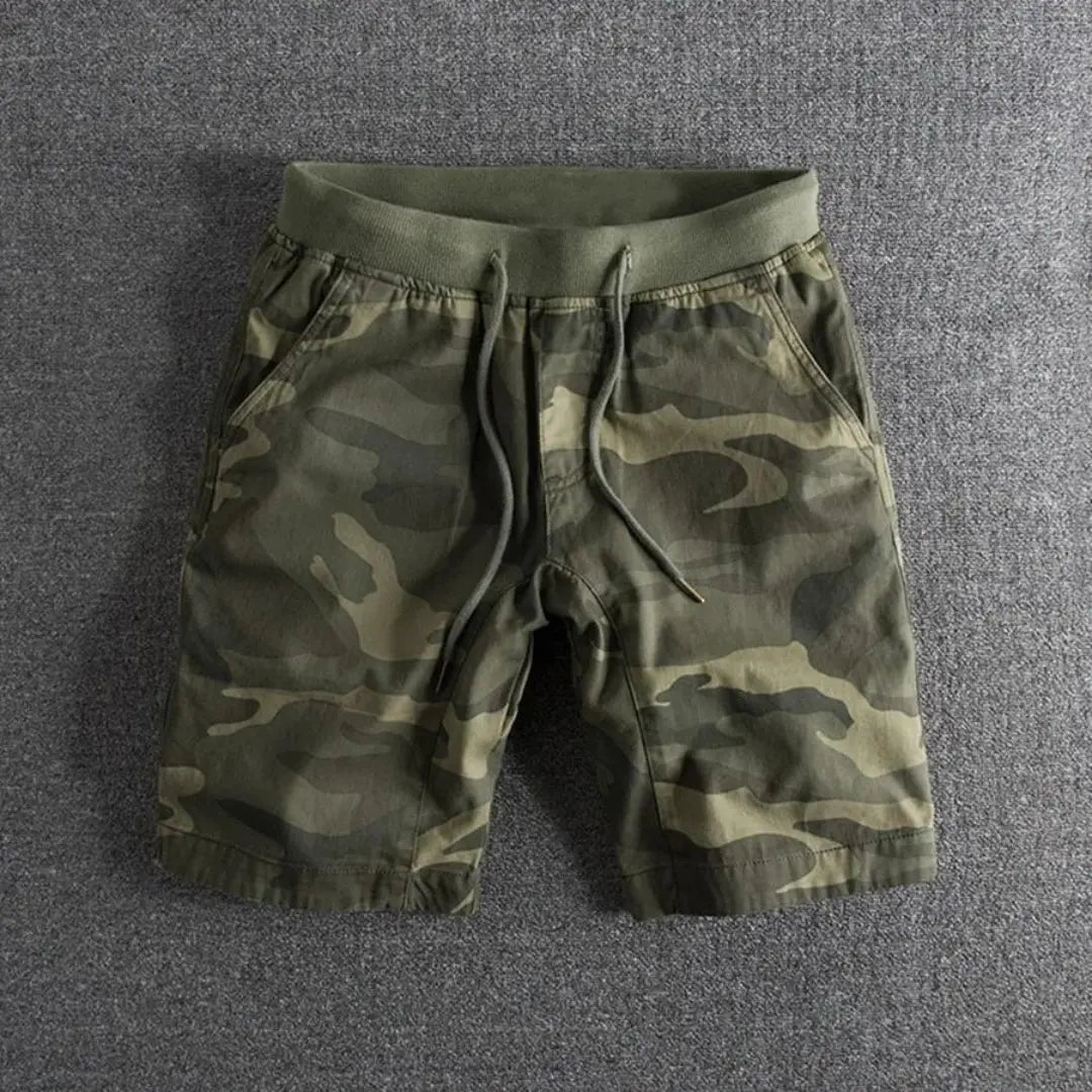 Taktyczne Szorty z Elastycznym Pasem i Wzorem Camo