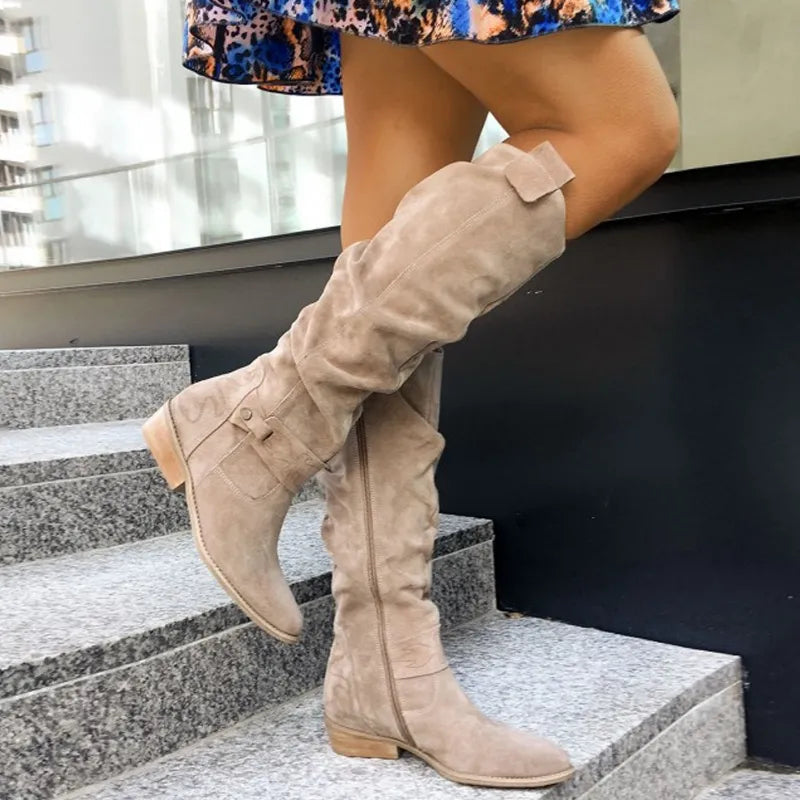 Damen elegante leichte Stiefel mit Lederchaft