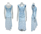 Damen-Maxikleid mit Blumenmuster und figurformender Konstruktion  