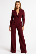 Damski Elegancki Jumpsuit z Głębokim Dekoltem V