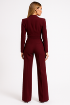 Damski Elegancki Jumpsuit z Głębokim Dekoltem V