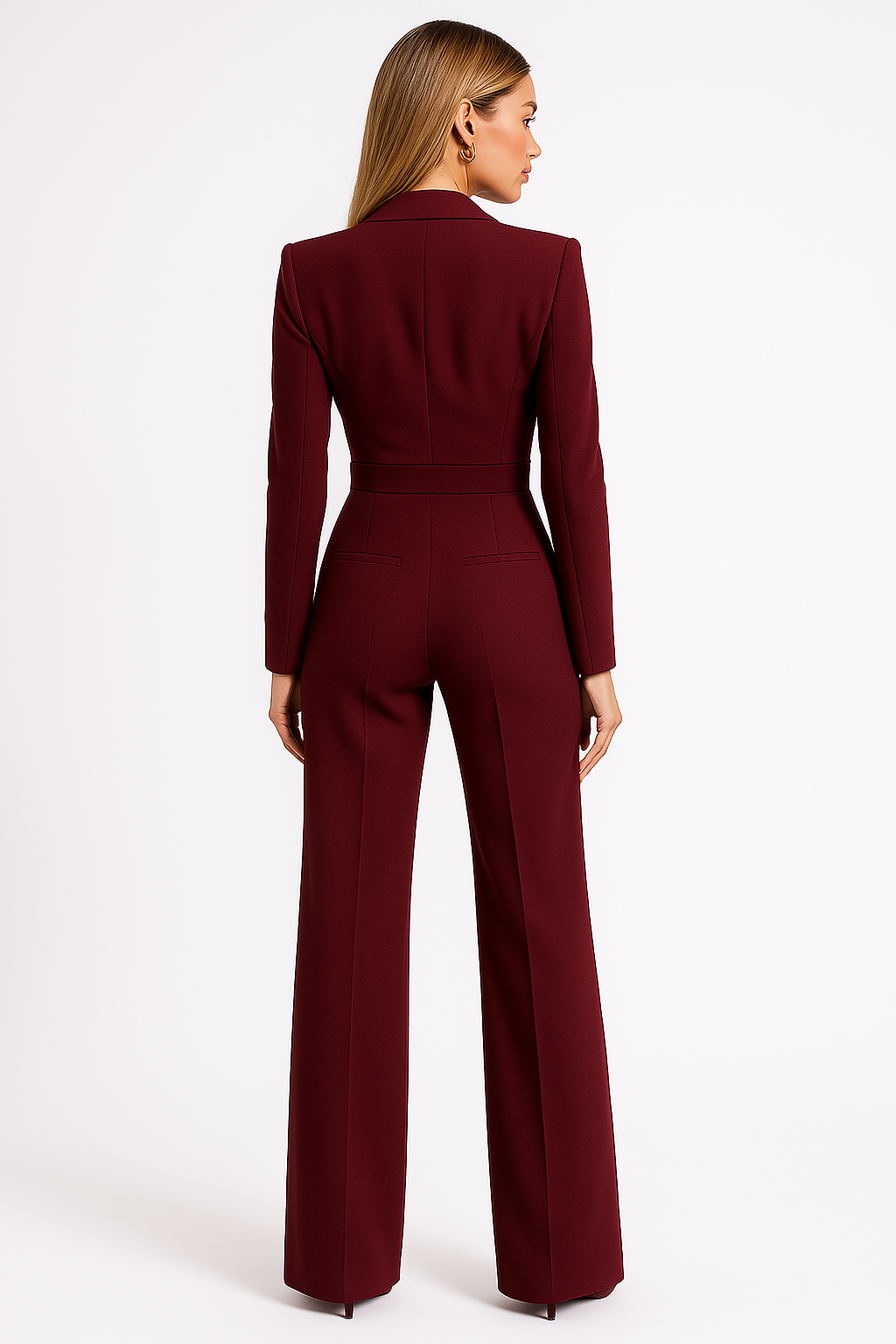Damski Elegancki Jumpsuit z Głębokim Dekoltem V