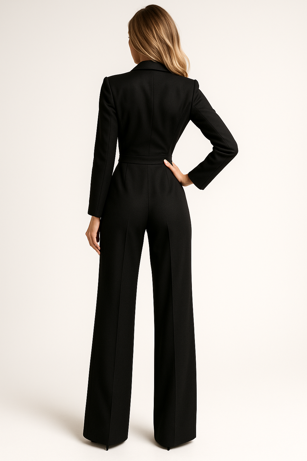 Damski Elegancki Jumpsuit z Głębokim Dekoltem V