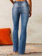 Damen Jeans Straight Flare mit hohem Bund
