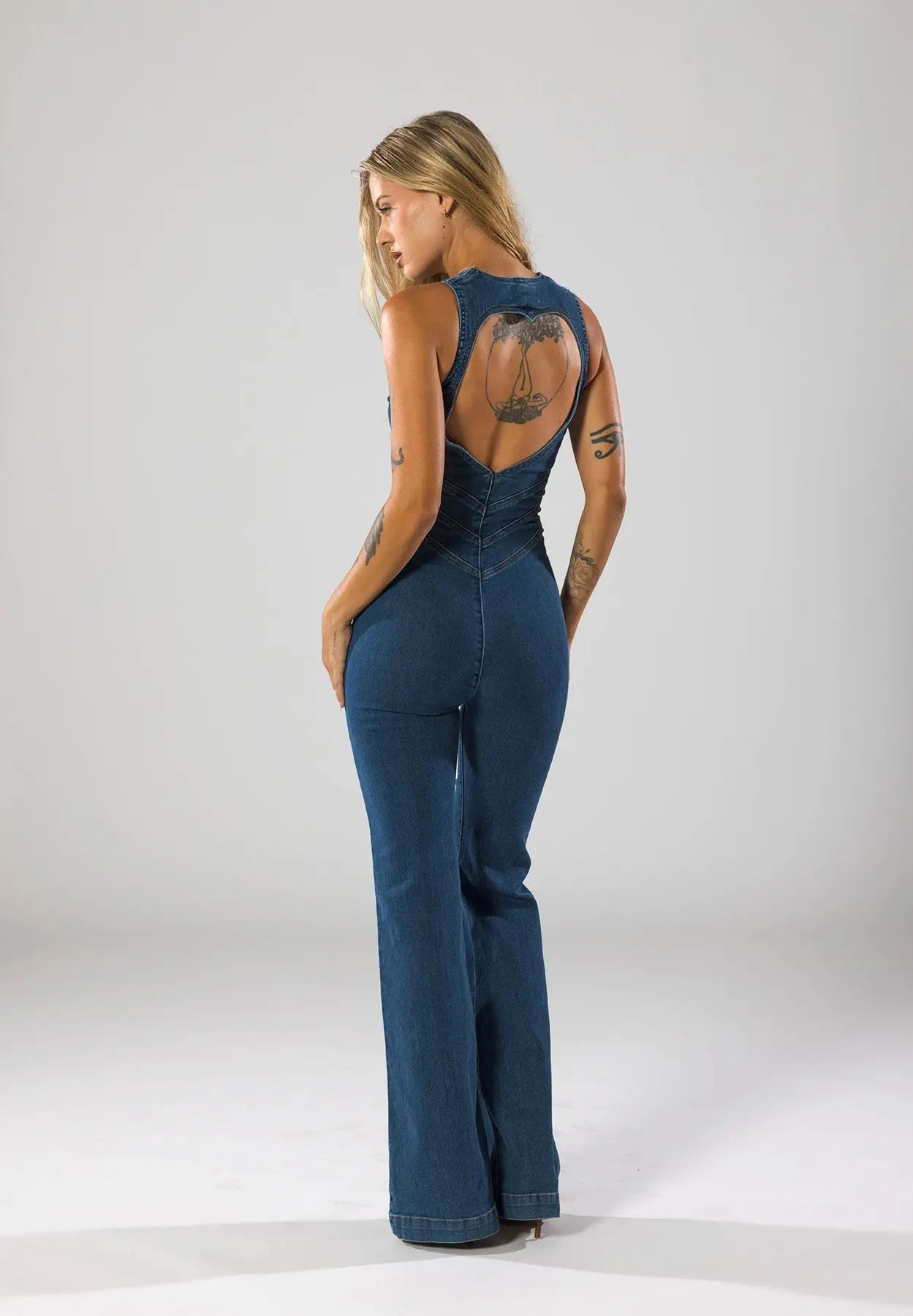 Damski Dopasowany Kombinezon Jeansowy Modelujący Sylwetkę Stylowy