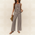 Damen zweiteiliges Sommer-Set mit ärmellosem Top und Hose
