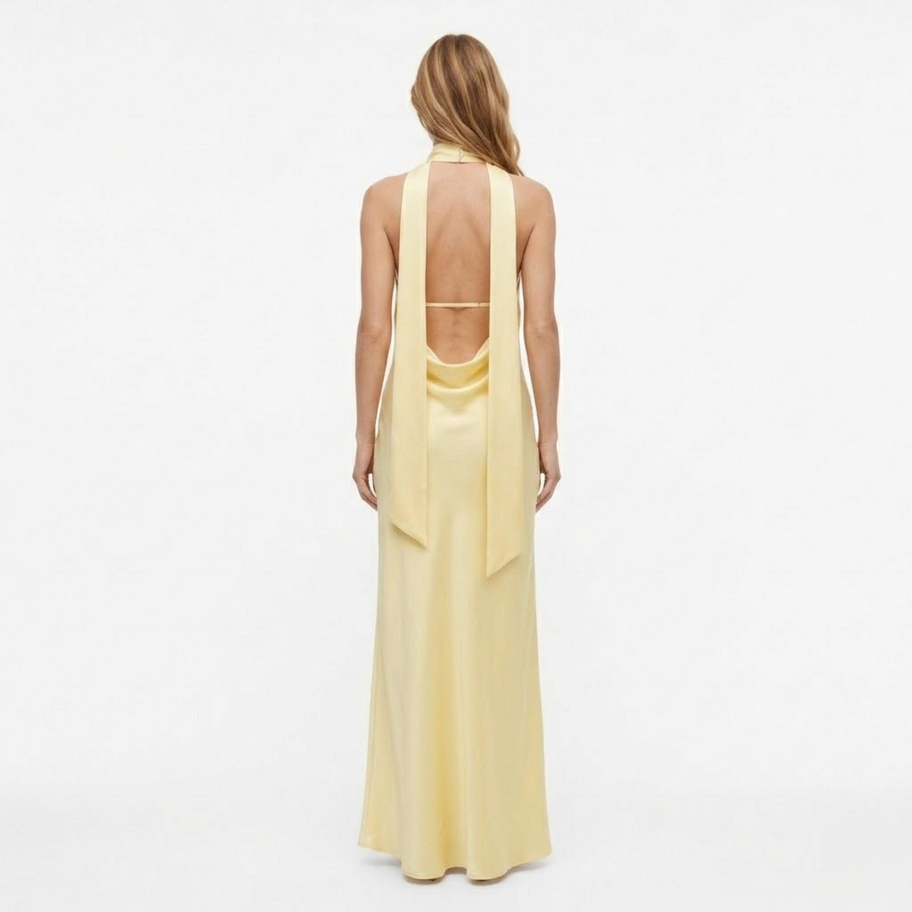 Damen Maxikleid mit tiefem Ausschnitt und Empire-Taille