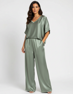 Damen Zweiteiliges Lounge Set aus Satinstoff
