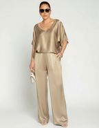 Damen Zweiteiliges Lounge Set aus Satinstoff