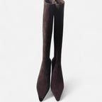 Damen hohe Stiefel mit elegantem Absatz