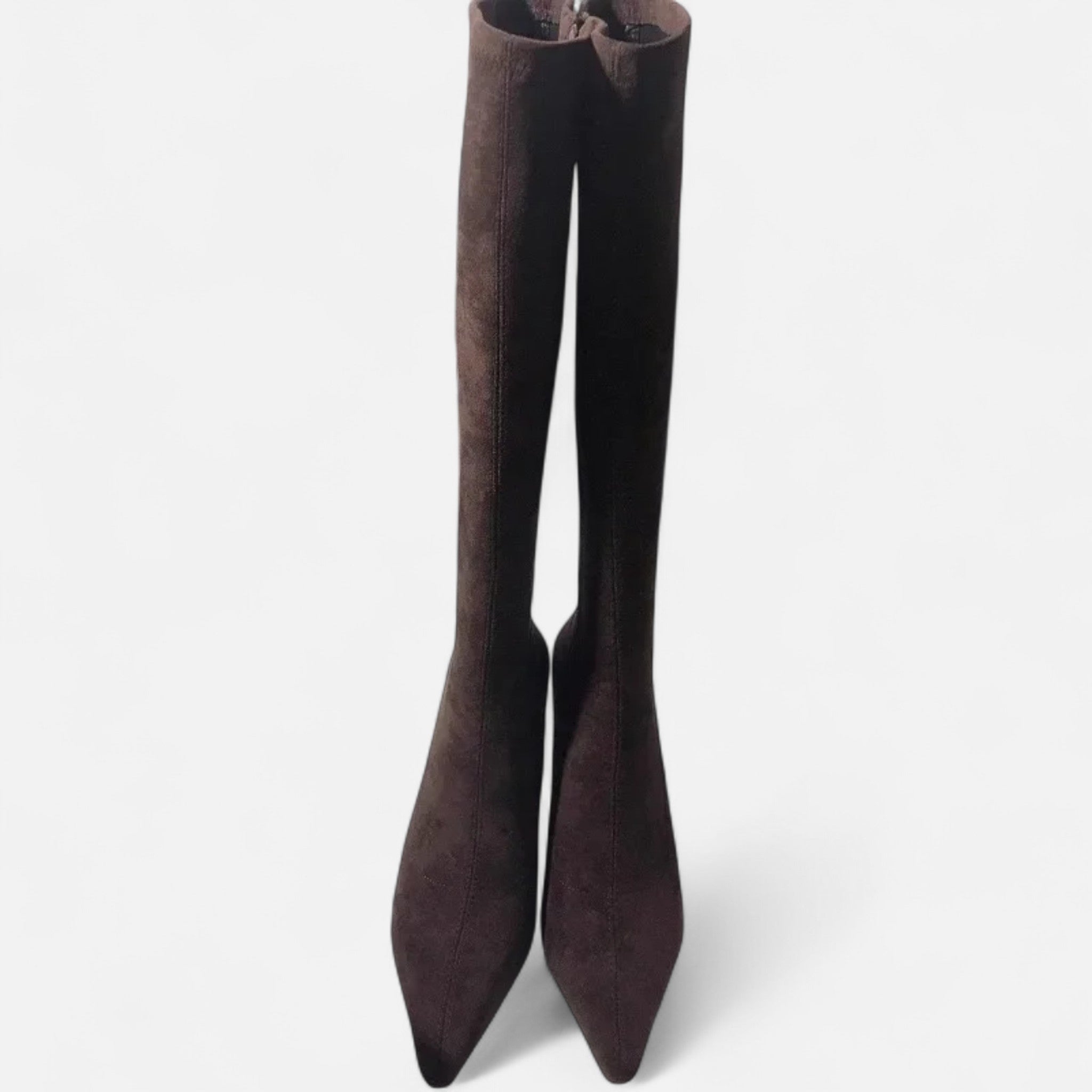 Damen hohe Stiefel mit elegantem Absatz