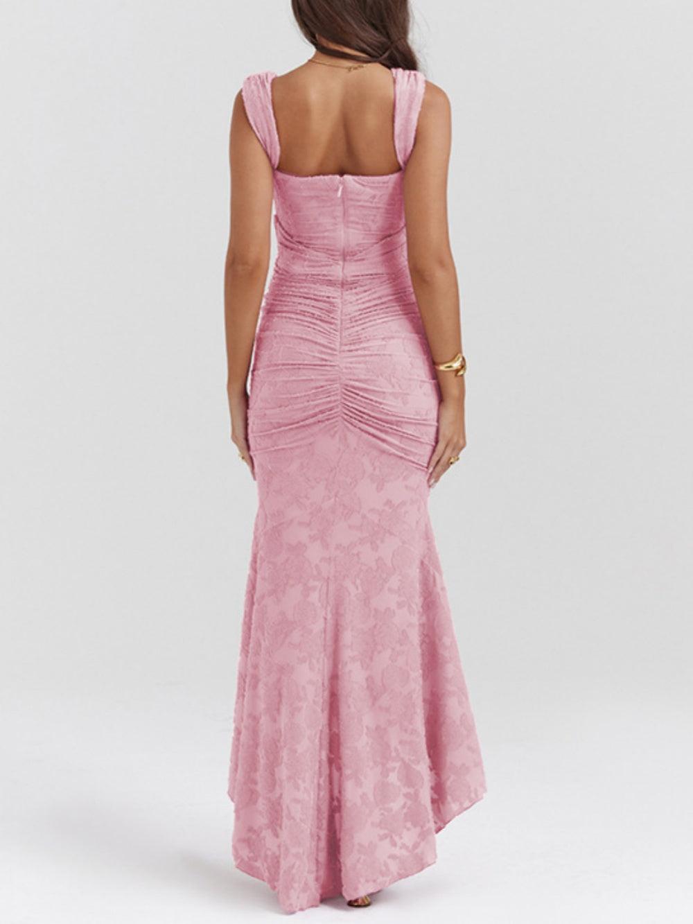 Damen-Maxikleid mit Blumenmuster und figurformender Konstruktion  