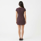 Women's Mini Dress with Off-Shoulder and Front Tie