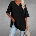 Damen T‑Shirt mit V‑Ausschnitt und leichtem Stoff