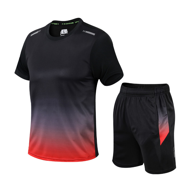 Men's Sport Set Made of Breathable Fabric (T-Shirt + Shorts)