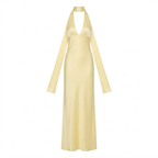 Damen Maxikleid mit tiefem Ausschnitt und Empire-Taille