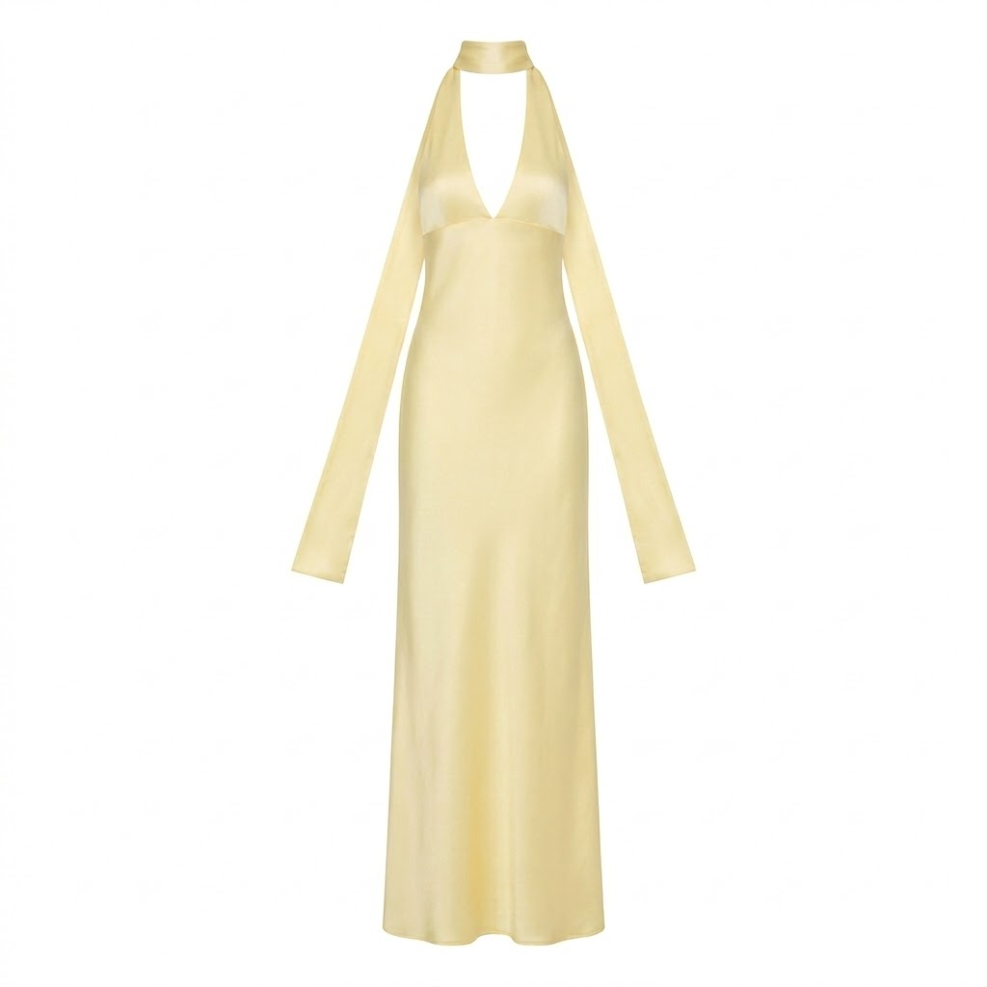 Damen Maxikleid mit tiefem Ausschnitt und Empire-Taille