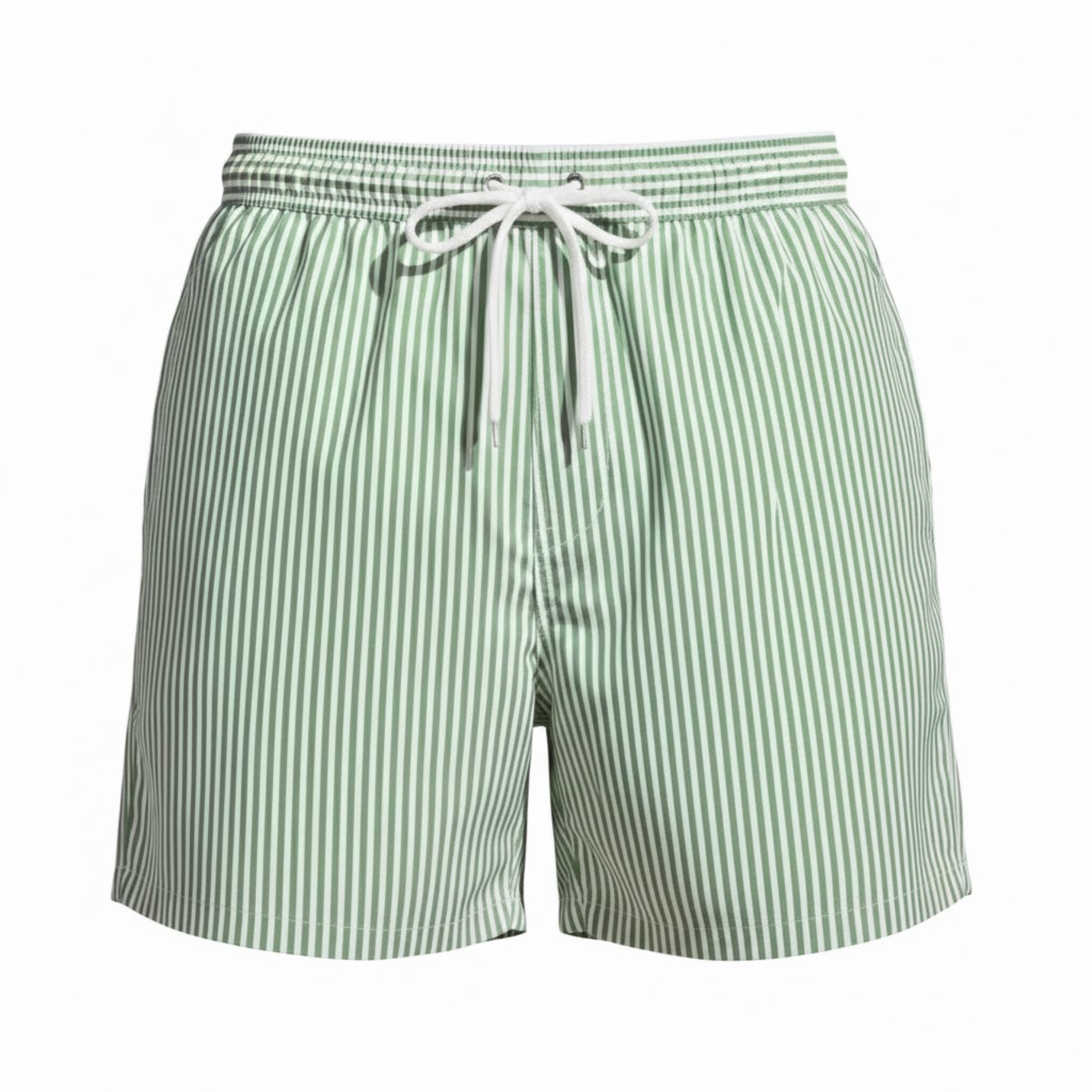 Herren Strandshorts mit vertikalen Streifen, elastischem Bund und lockerem Schnitt
