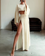 Women's Linen Two-Piece Set with Lightweight Summer Construction