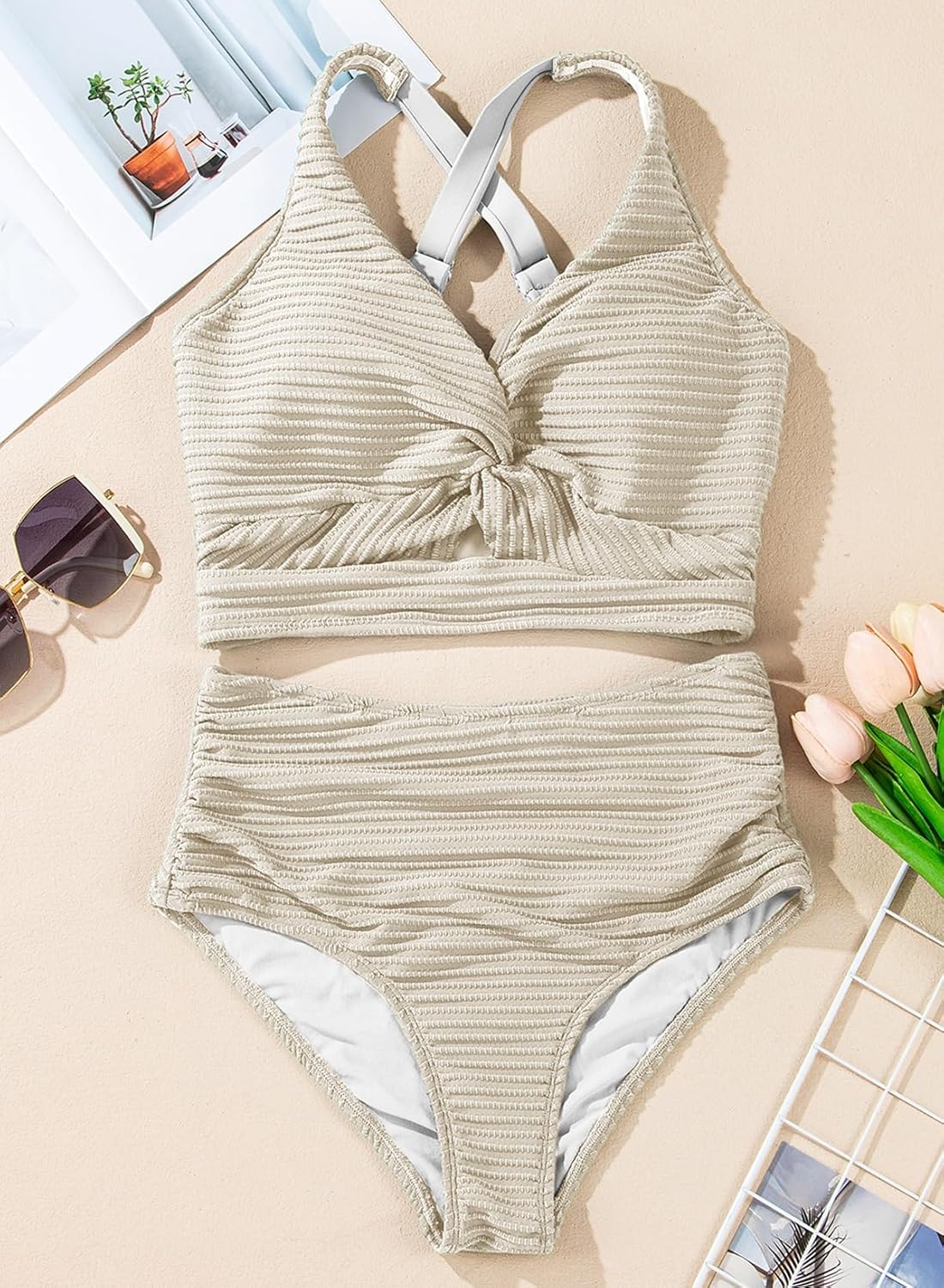 Women's Shaping Bikini with Exposed Waist and Stable, Comfortable Fit