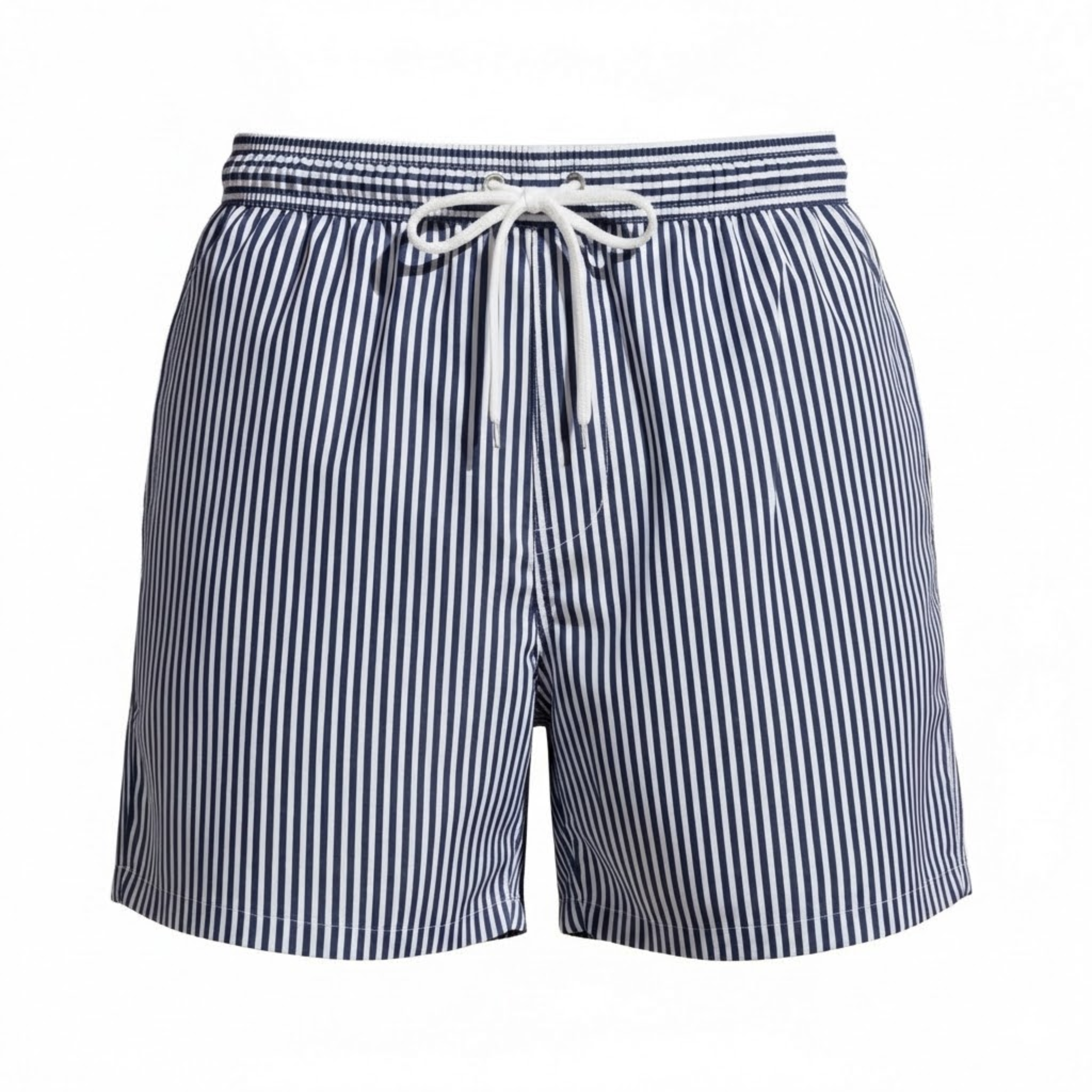 Herren Strandshorts mit vertikalen Streifen, elastischem Bund und lockerem Schnitt