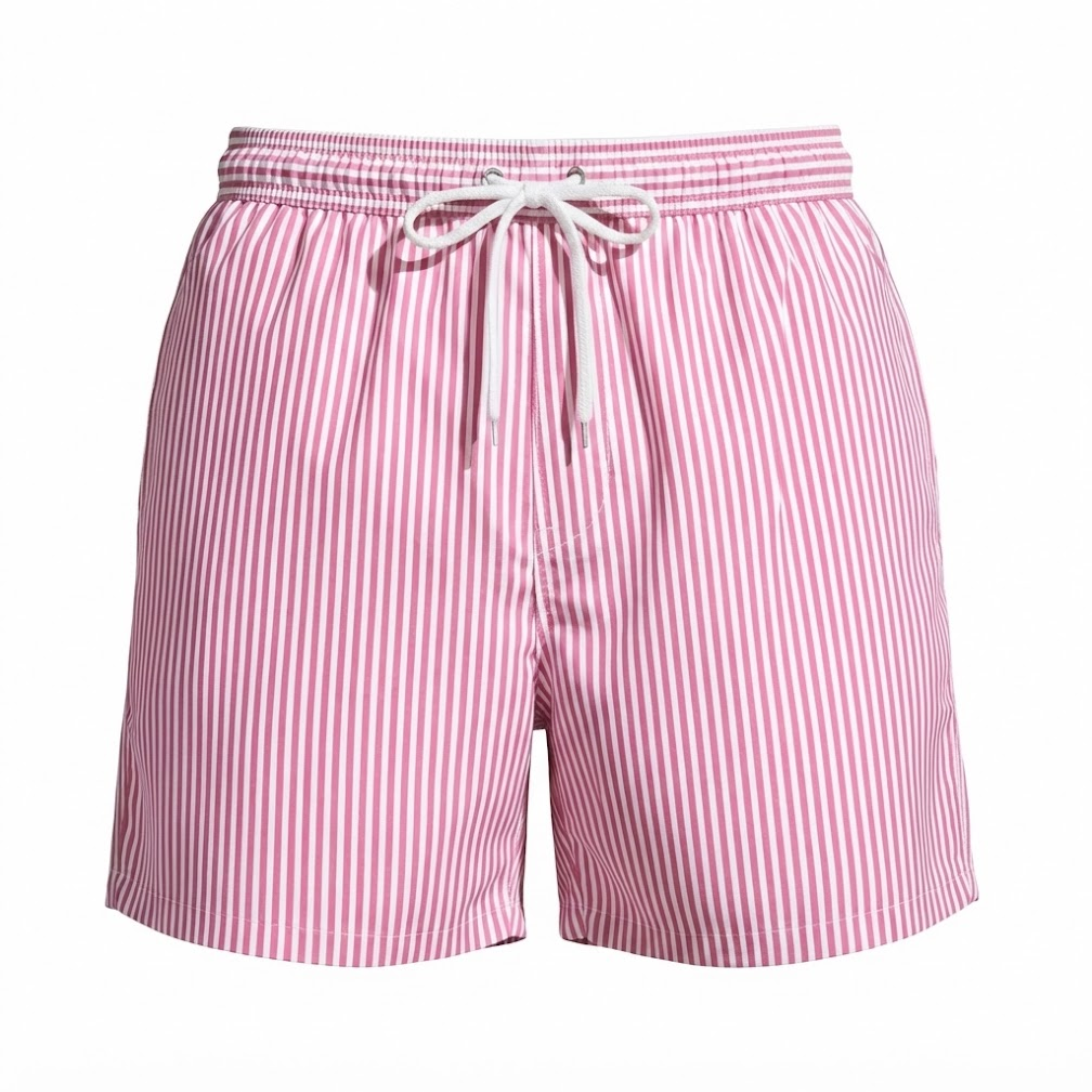 Herren Strandshorts mit vertikalen Streifen, elastischem Bund und lockerem Schnitt