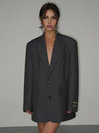 Damen Oversize Blazer mit Klassischem Reverskragen