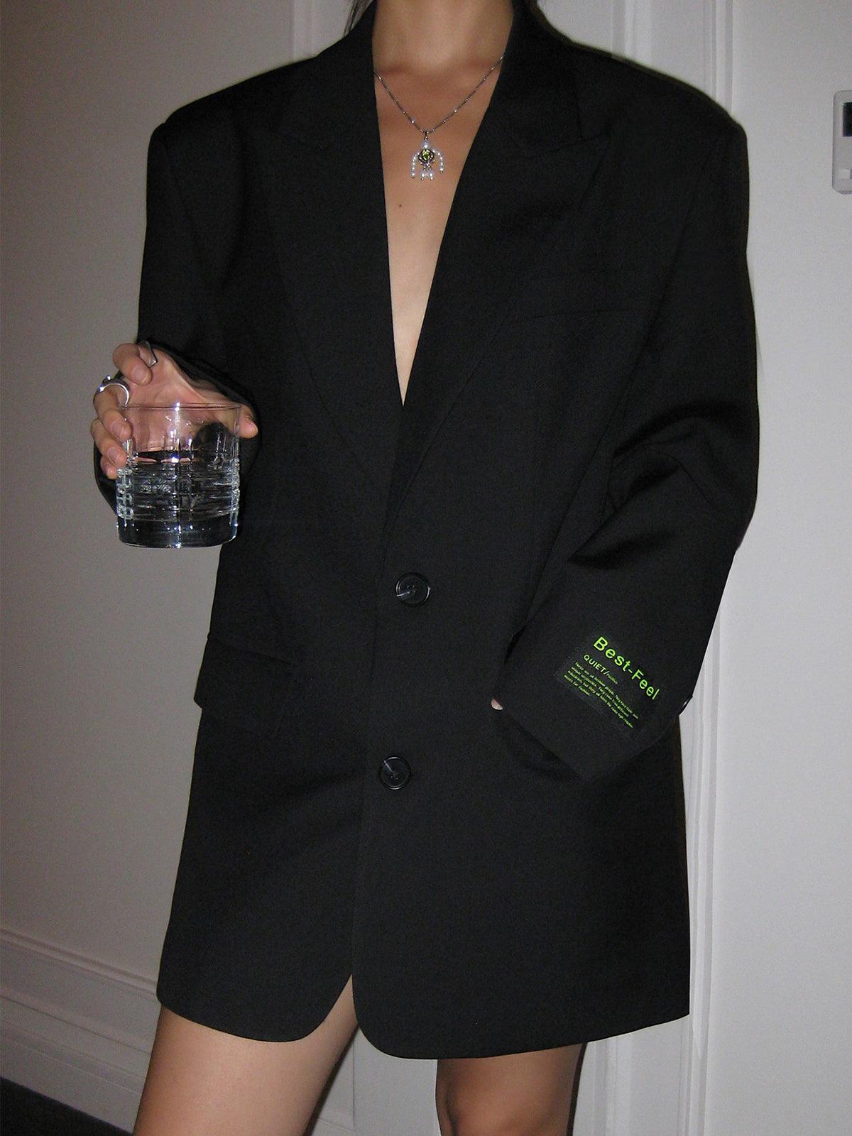 Damen Oversize Blazer mit Klassischem Reverskragen