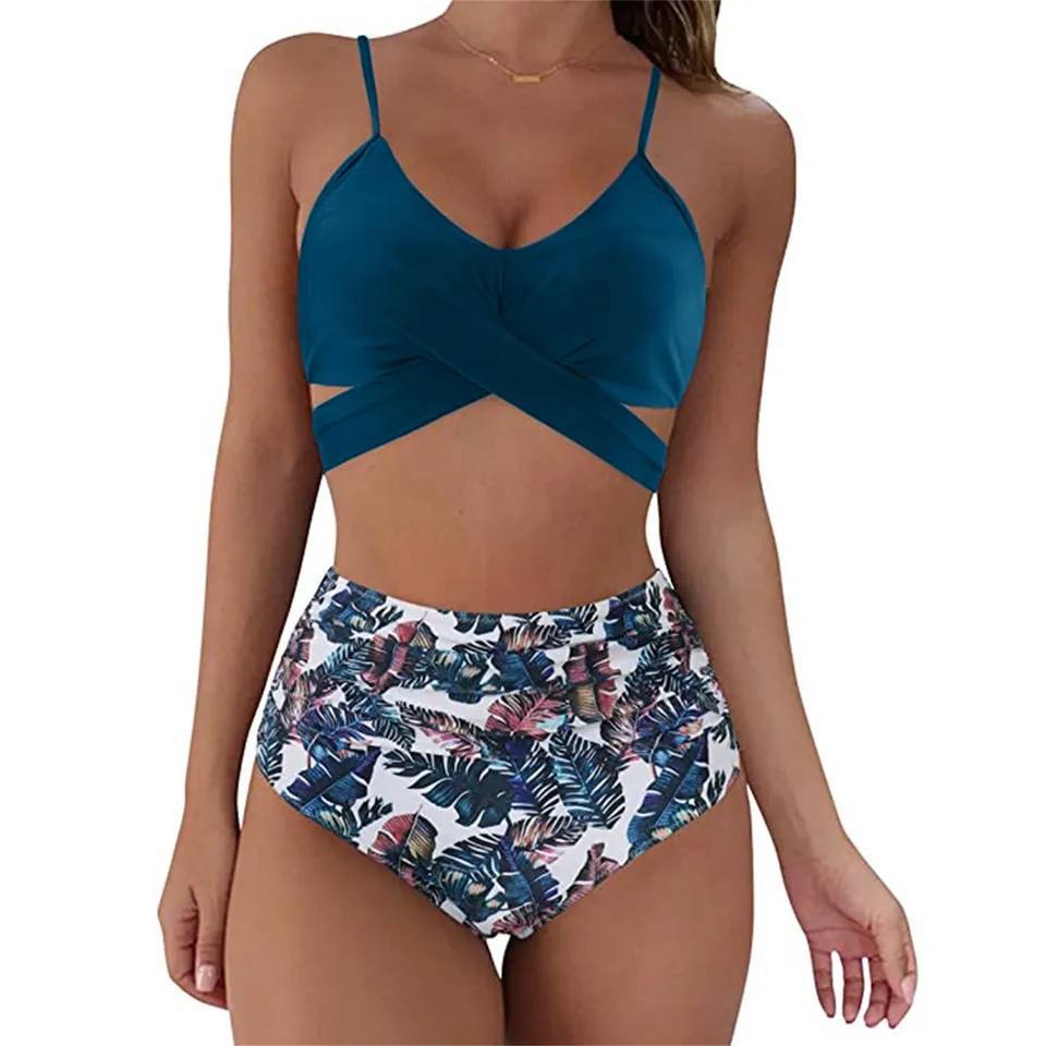 Women's High-Waist Bikini Set with Comfortable, Shaping Line