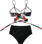 Damen Bikini Set High‑Waist mit Komfortabler, Figurformender Linie