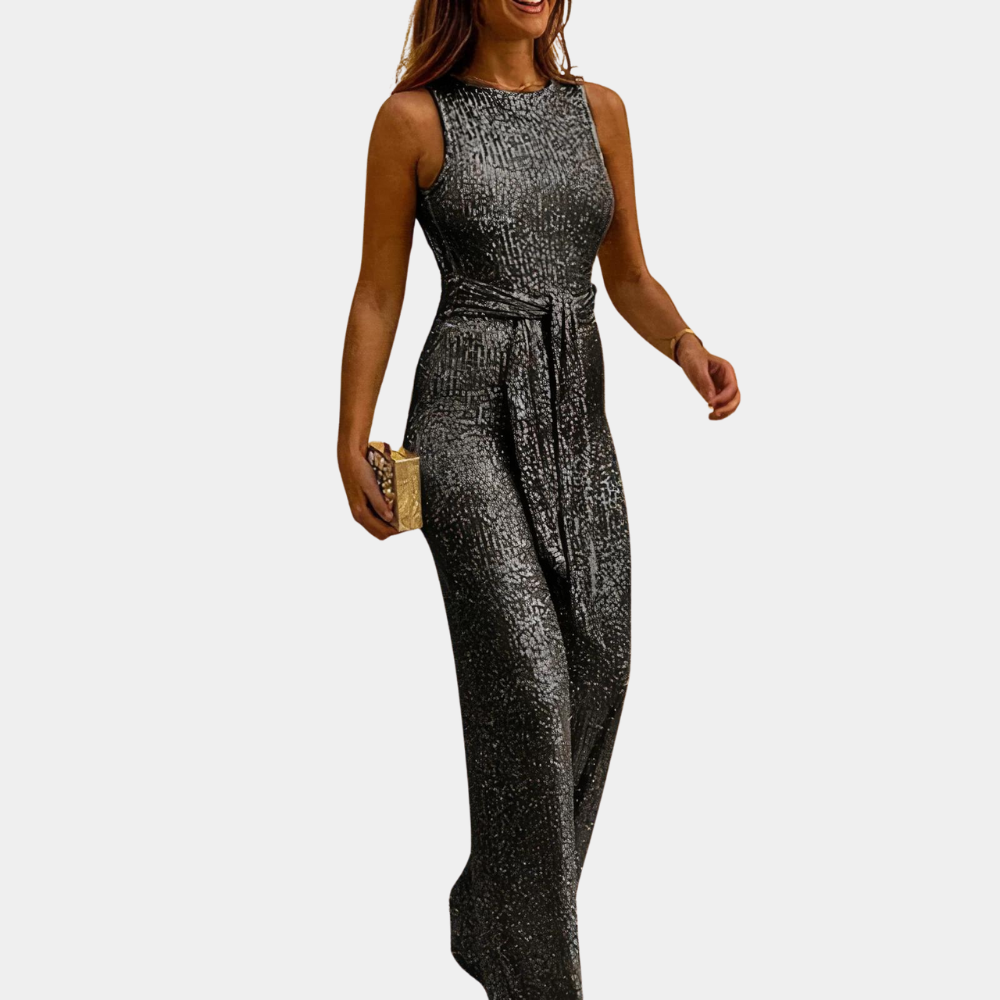 Damski Kombinezon z Dopasowaną Talią i Elegancką Linią