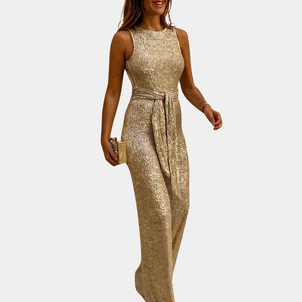 Damski Kombinezon z Dopasowaną Talią i Elegancką Linią