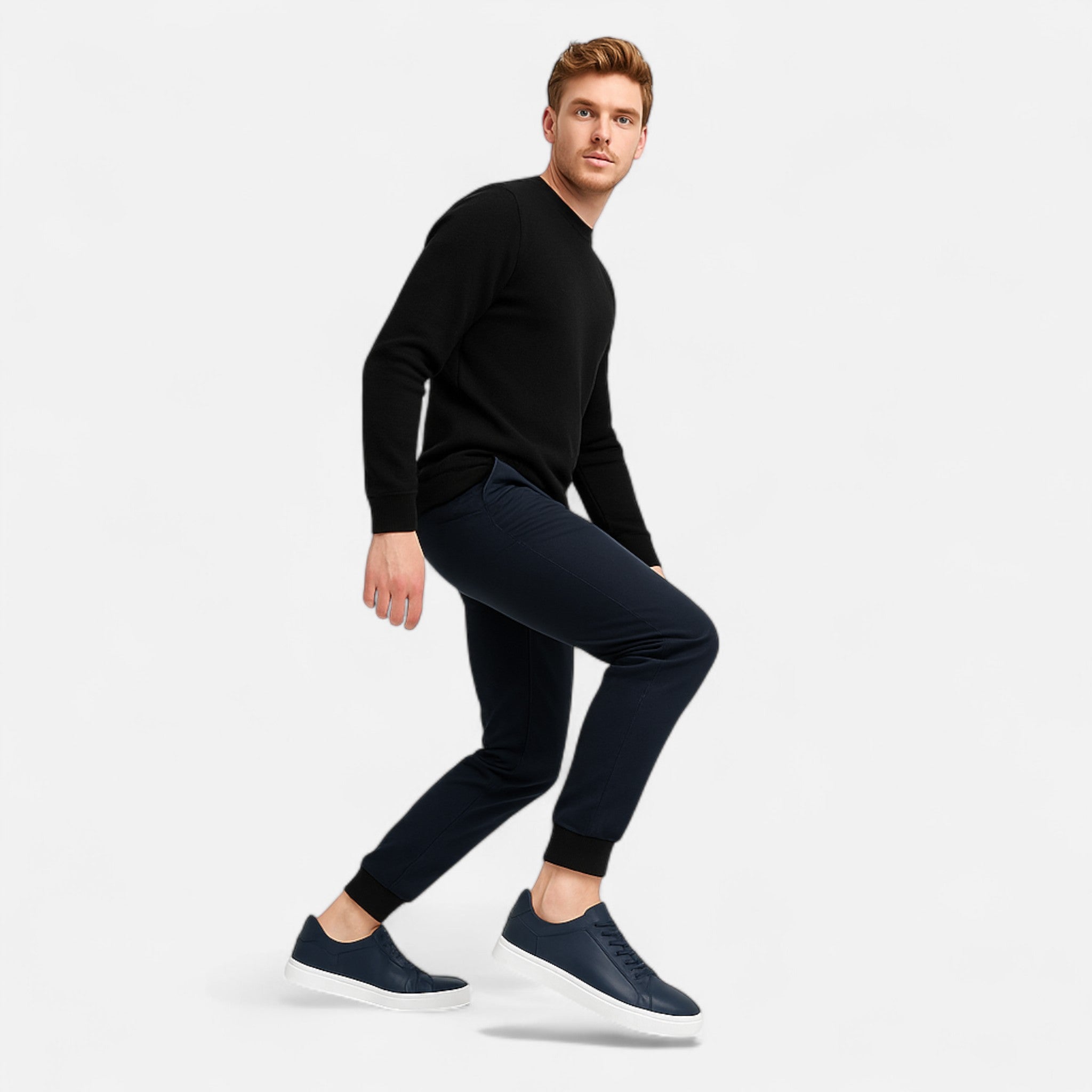 Męskie Sneakersy Slip‑On ze Skórzaną Cholewką i Wsparciem Łuku