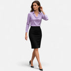 Damen Satinbluse mit drapiertem Ausschnitt und eleganter, schlanker Linie