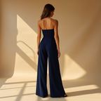 Elegancki Damski Kombinezon Strapless z Efektem Gorsetu