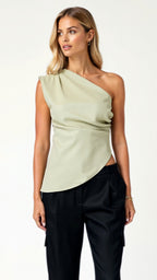 Damen-Top mit einem Träger aus luxuriösem Stretchmaterial 0
