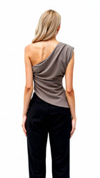 Damen-Top mit einem Träger aus luxuriösem Stretchmaterial 4