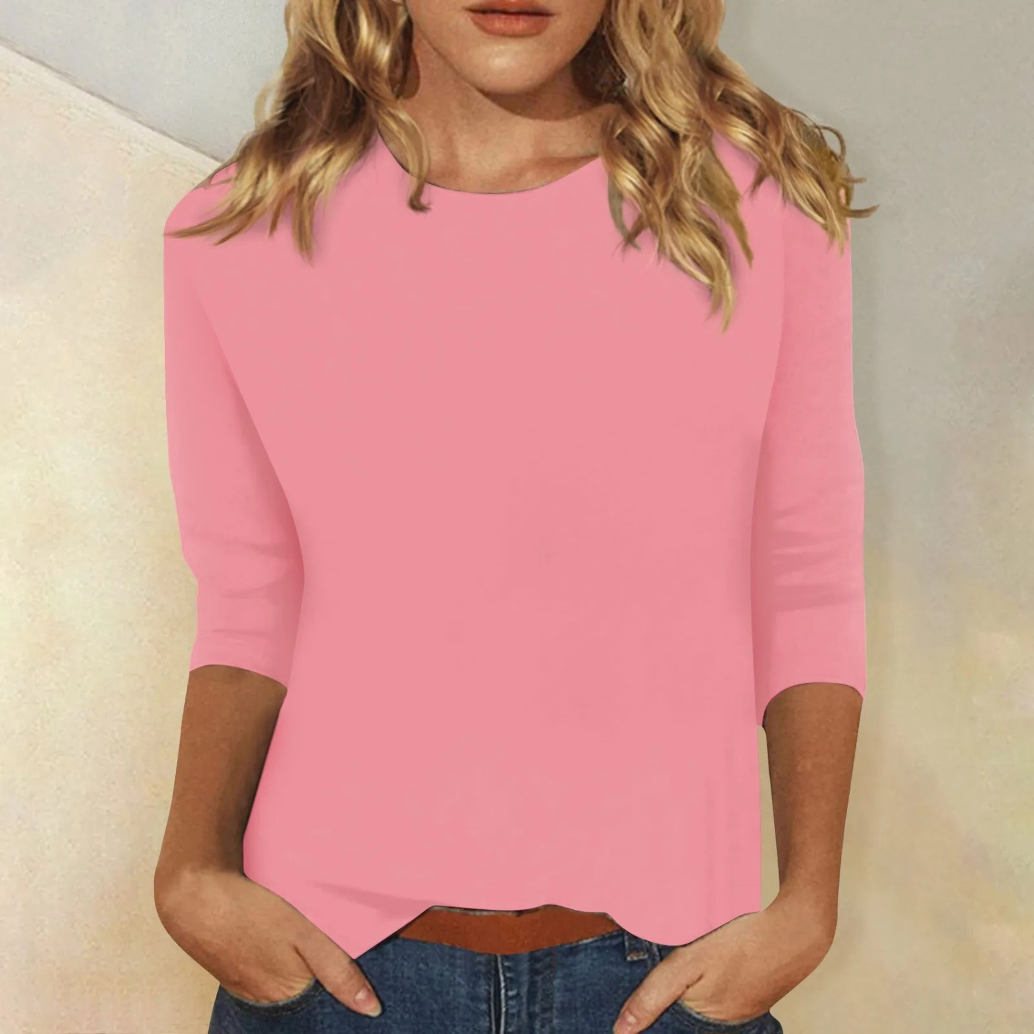 Women's Long-Sleeve T-Shirt with Round Neckline