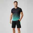 Herren Sportset aus Atmungsaktivem Stoff (T‑Shirt + Shorts)