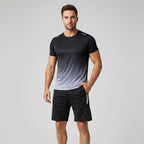 Herren Sportset aus Atmungsaktivem Stoff (T‑Shirt + Shorts)